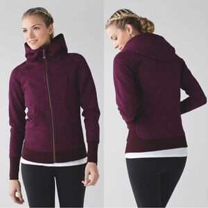 Lululemon Scuba Hoodie III Jacket Star Pixel Raspberry Bordeaux Drama Size 6